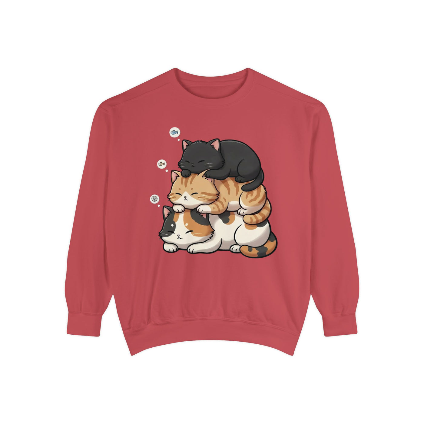 3 Cute Sleeping Cats style 8 Cozy Graphic Unisex Crewneck Sweatshirt