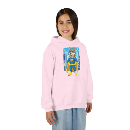 Dog cosplay Superman Funny Design Unisex Kids Hoodie style 1