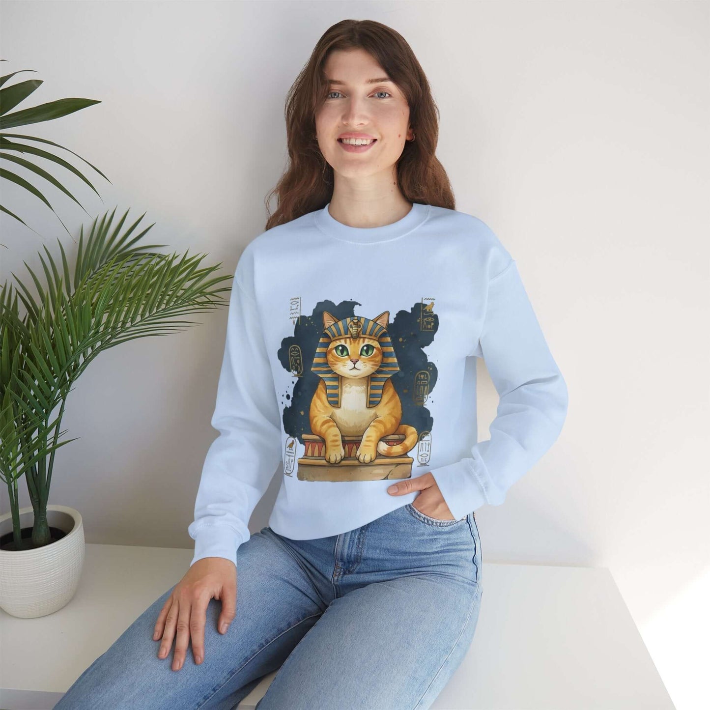 Watercolor Cat painting Unisex Crewneck Sweatshirt style 4