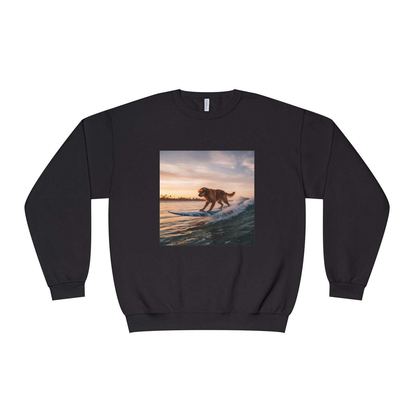 Surfing Dog Graphic Unisex NuBlend Crewneck Sweatshirt style 2