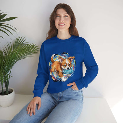 Watercolor Dog painting Unisex Crewneck Sweatshirt style 4