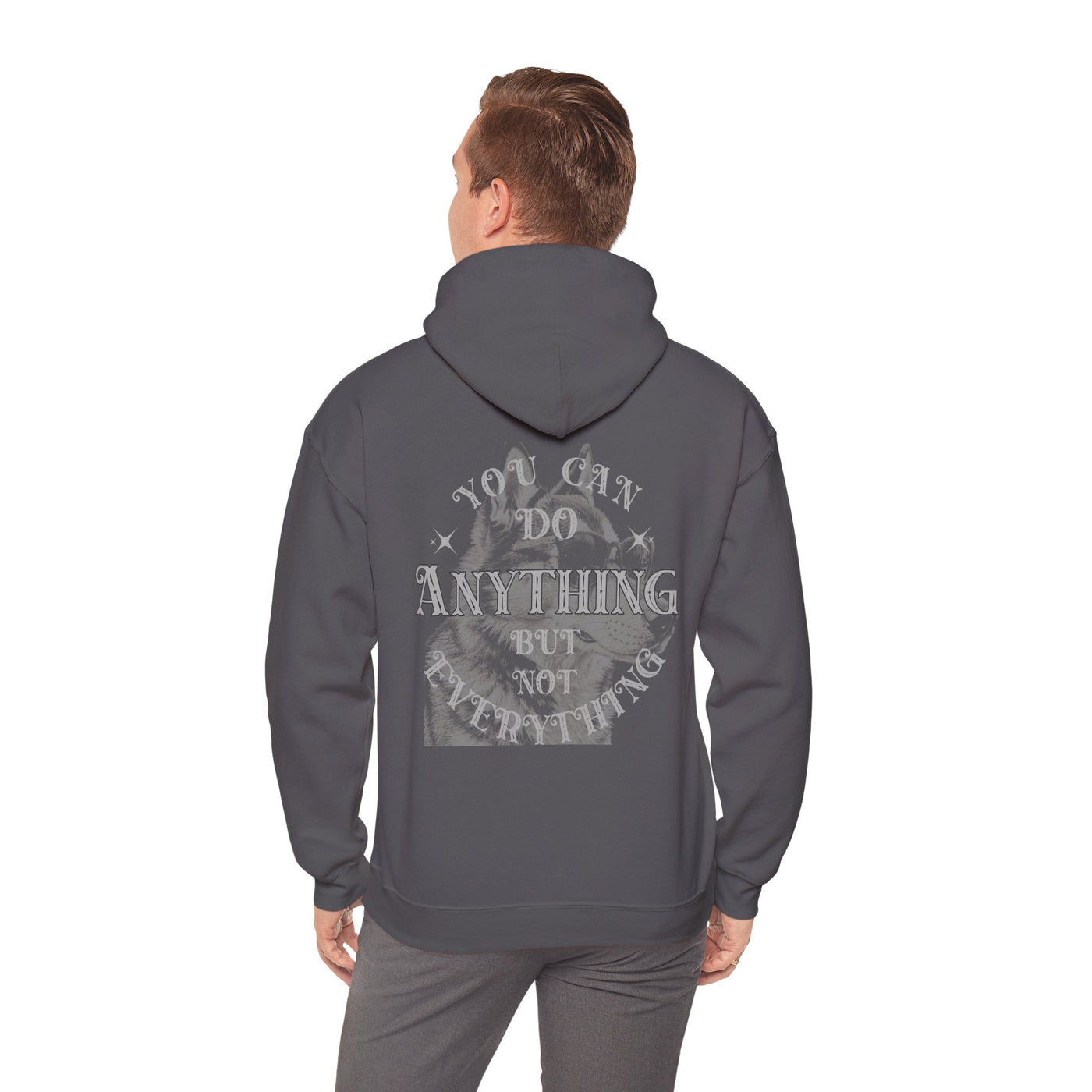 Dog Lover plus Slogan on Back Unisex Pullover Hoodie showing the back design with encouraging slogan.