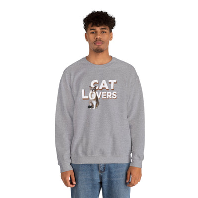 cat lovers cute kitten sweatshirt on a model, showcasing adorable cat graphics and cozy design.