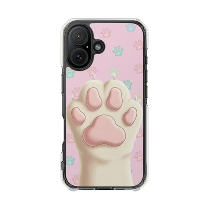 Colorful Cat Paw Print Magnetic Case for iPhone 16 series