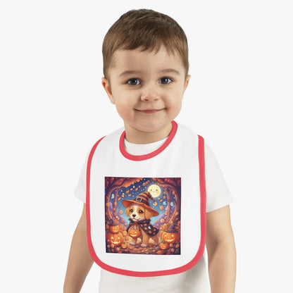 Halloween Puppy Baby Bib | Cute Baby Bib for Feeding | Fall Gift, Baby Shower Present, Toddler, Infant Accessories