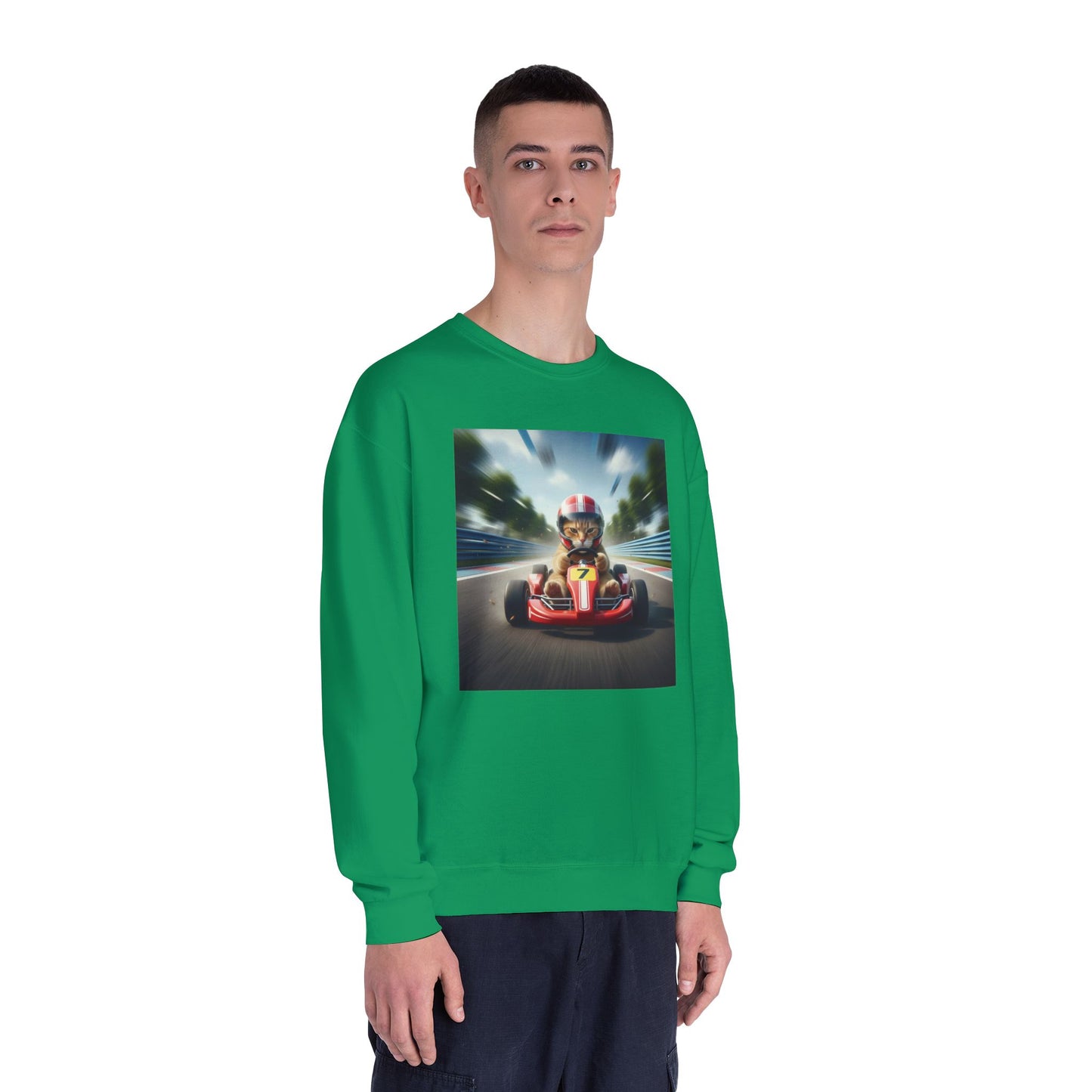 Go Kart Cat Unisex NuBlend Crewneck Sweatshirt style 3