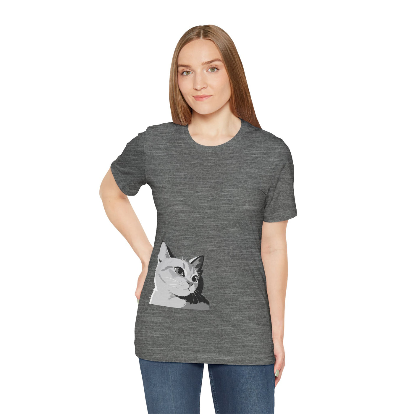 Cat Lover outlined style 2 Unisex Tee, Cat T-Shirt, Gifts for Cat Owners, Cute Cat Apparel, Pet Lover's Shirt, Everyday Casual Wear