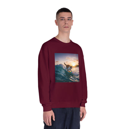 Surfing Cat Unisex NuBlend Crewneck Sweatshirt style 2