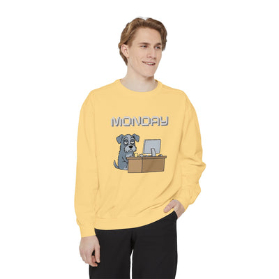 Monday Face Dog Stares Blankly Unisex Crewneck Sweatshirt style 2