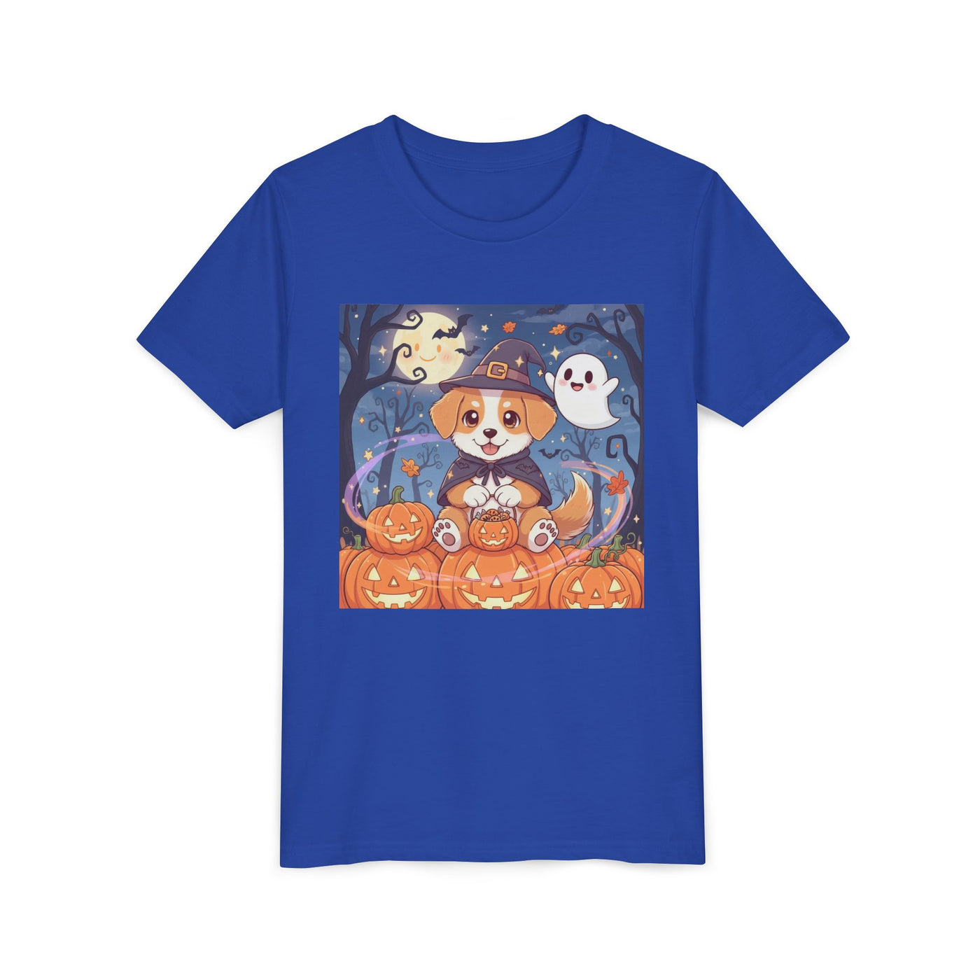 Halloween cute puppy anime style 3 Youth Tee, Short Sleeve T-Shirt, Kids Halloween Apparel, Cute Dog Tee, Fall Outfit for Children