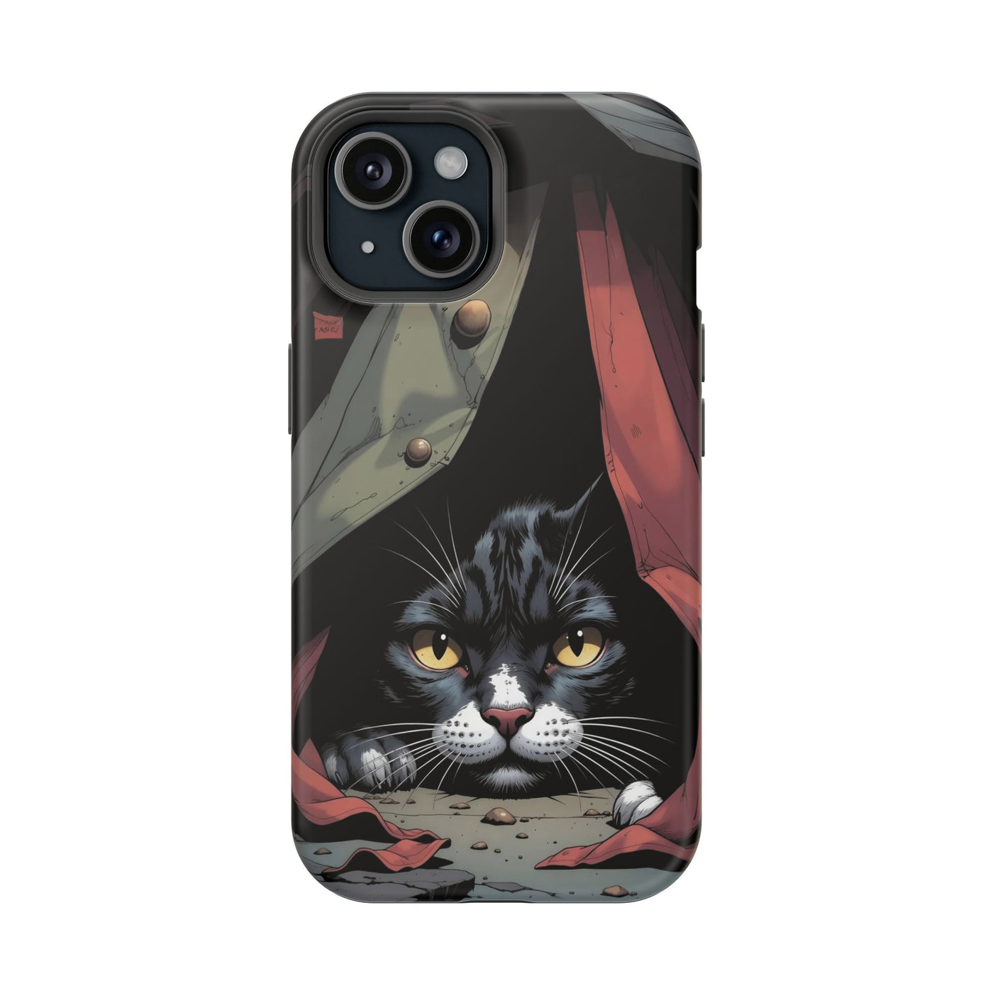 Cute Cats Magnetic Phone Case comic style 5, Cat Lover Gift, Impact-Resistant iPhone Case, Funny Pet Accessory, Unique Animal Design