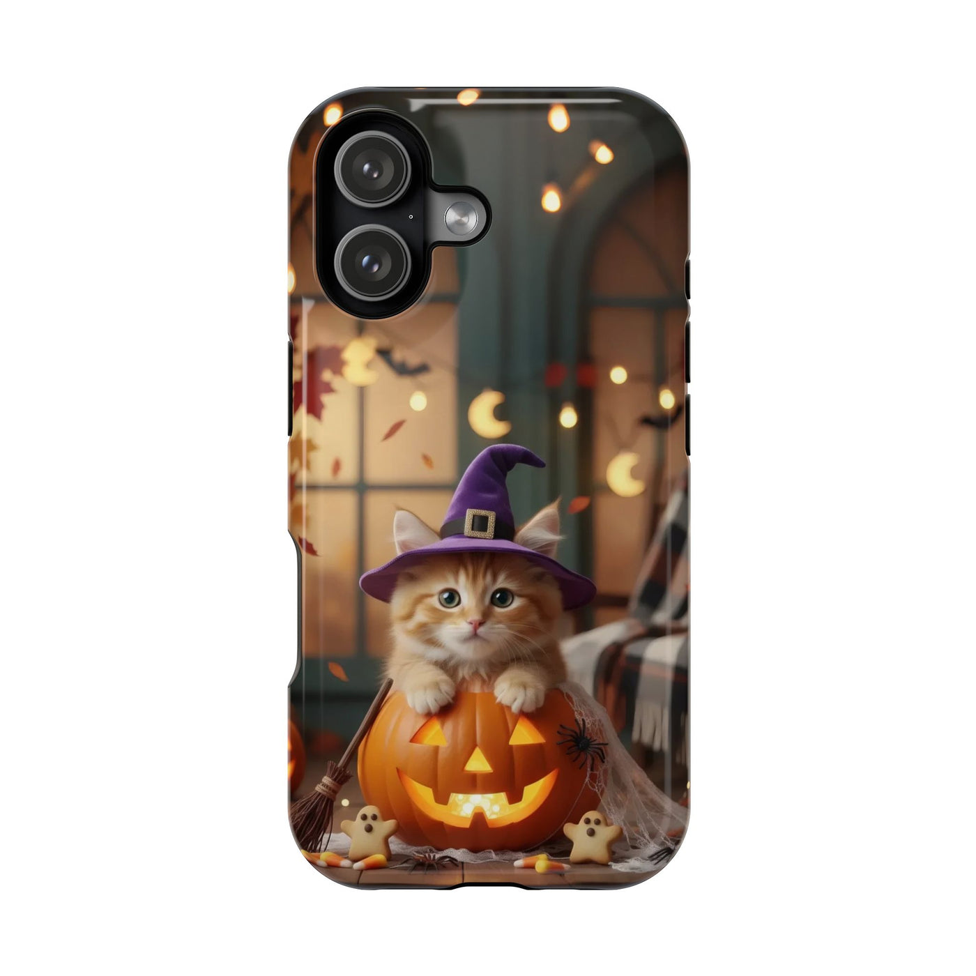 Halloween cute kitten photo style 1 Magnetic Phone Case, Cat Lover Gift, Impact-Resistant iPhone Case, Funny Pet Accessory, Unique Animal Design