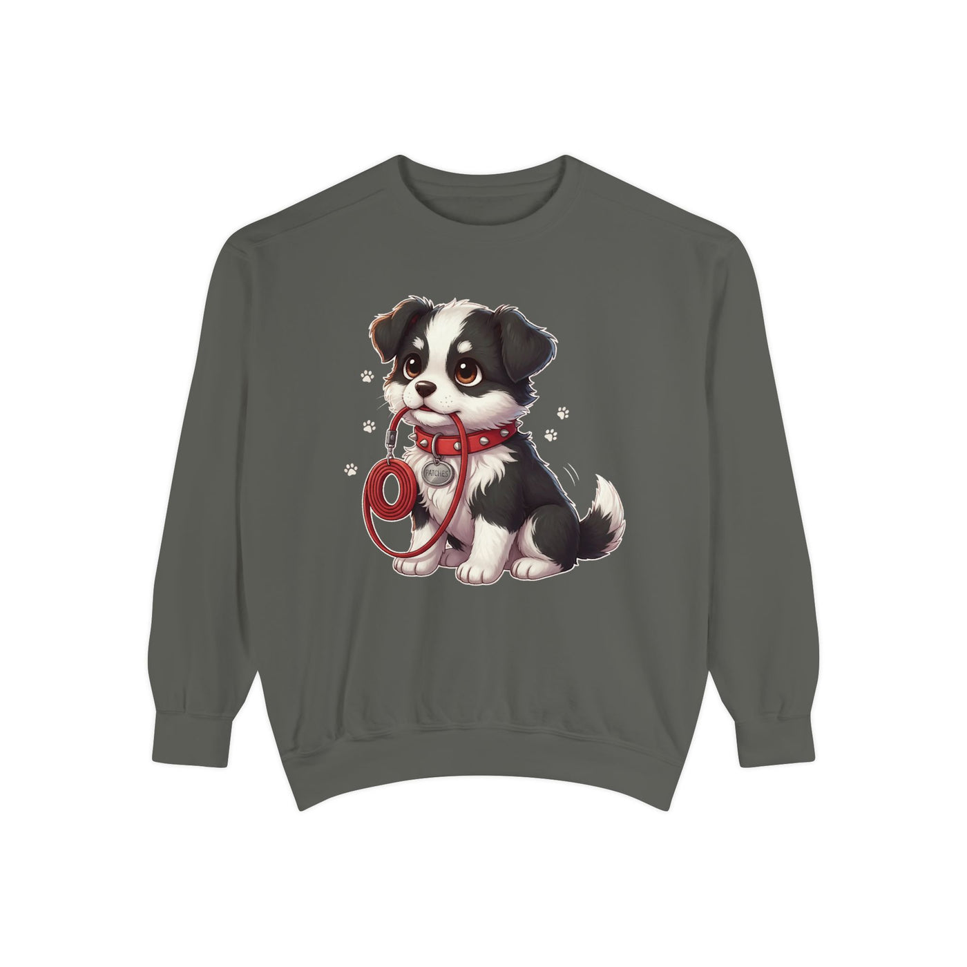 Cute Dog Walk Time style 1 Cozy Graphic Unisex Crewneck Sweatshirt