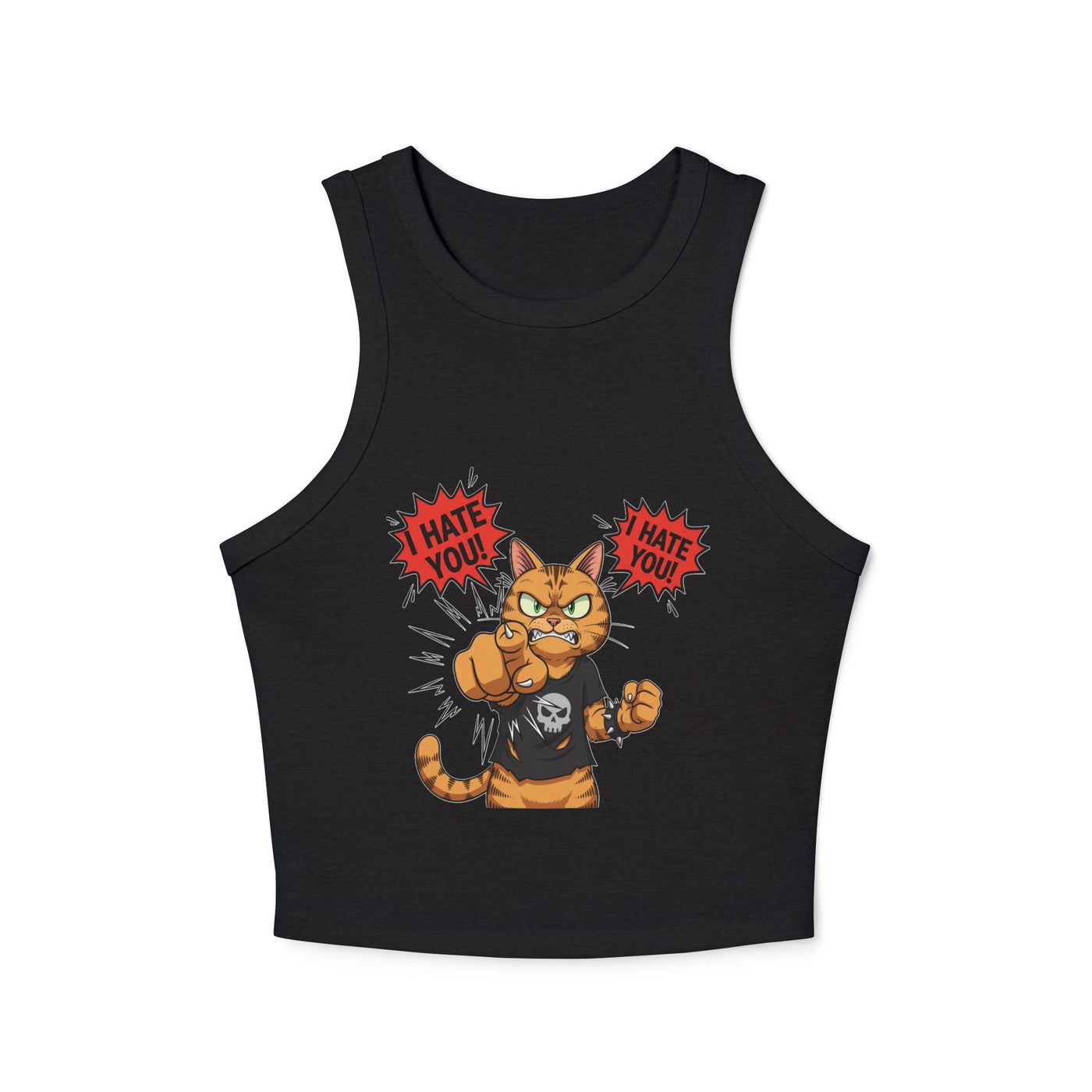Angry Cat 'I Hate You' Graphic style 1 Women Tank Top