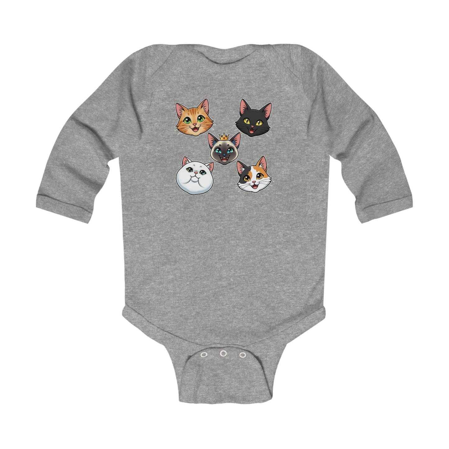 Adorable Cat Faces Infant Bodysuit Newborn Baby Shower Gift