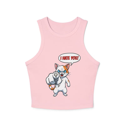 Angry Cat 'I Hate You' Graphic style 2 Women Tank Top