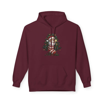 Kitten hiding in Christmas stocking Unisex Fleece Hoodie style 3