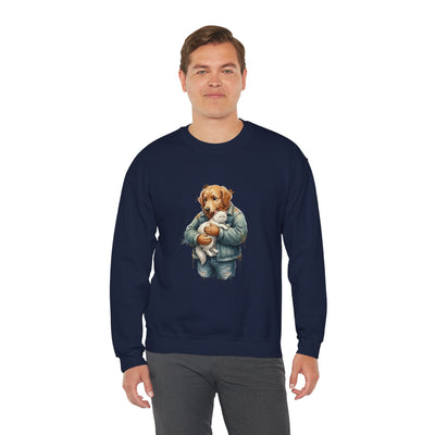 Watercolor painting style 12 Men & Women Cute Cat Pile Crewneck Sweatshirt
