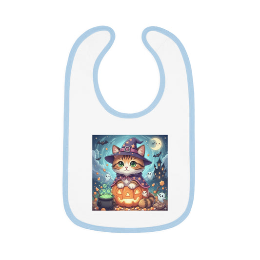 Halloween Cat Baby Bib, Cute Halloween Bib, Toddler Feeding Bib, Cat Lover Gift, Fun Start to Halloween, Unique Baby Shower Gift