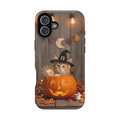 Halloween cute kitten photo style 2 Magnetic Phone Case, Cat Lover Gift, Impact-Resistant iPhone Case, Funny Pet Accessory, Unique Animal Design