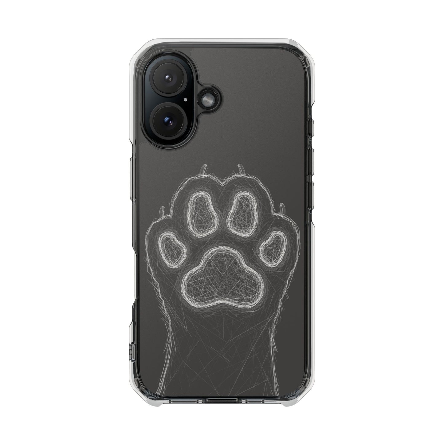 Grey Cat Paw Print Magnetic iPhone Case