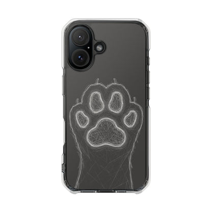 Grey Cat Paw Print Magnetic iPhone Case