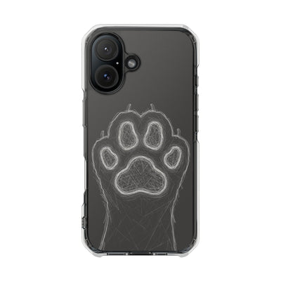 Grey Cat Paw Print Magnetic Case for Pet Lovers