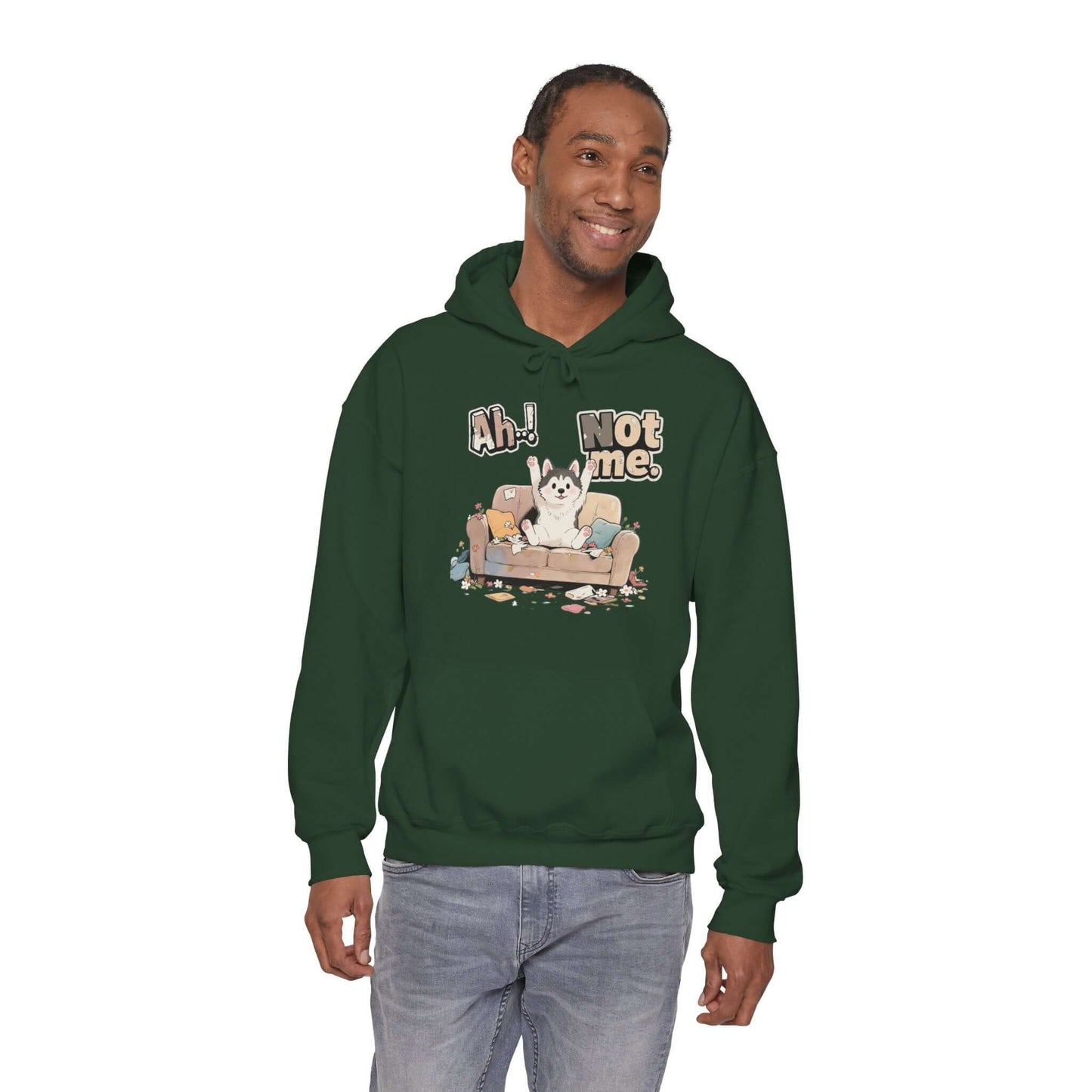 Ah Not Me - Cute Husky Unisex Pullover Hoodie for Dog Lover