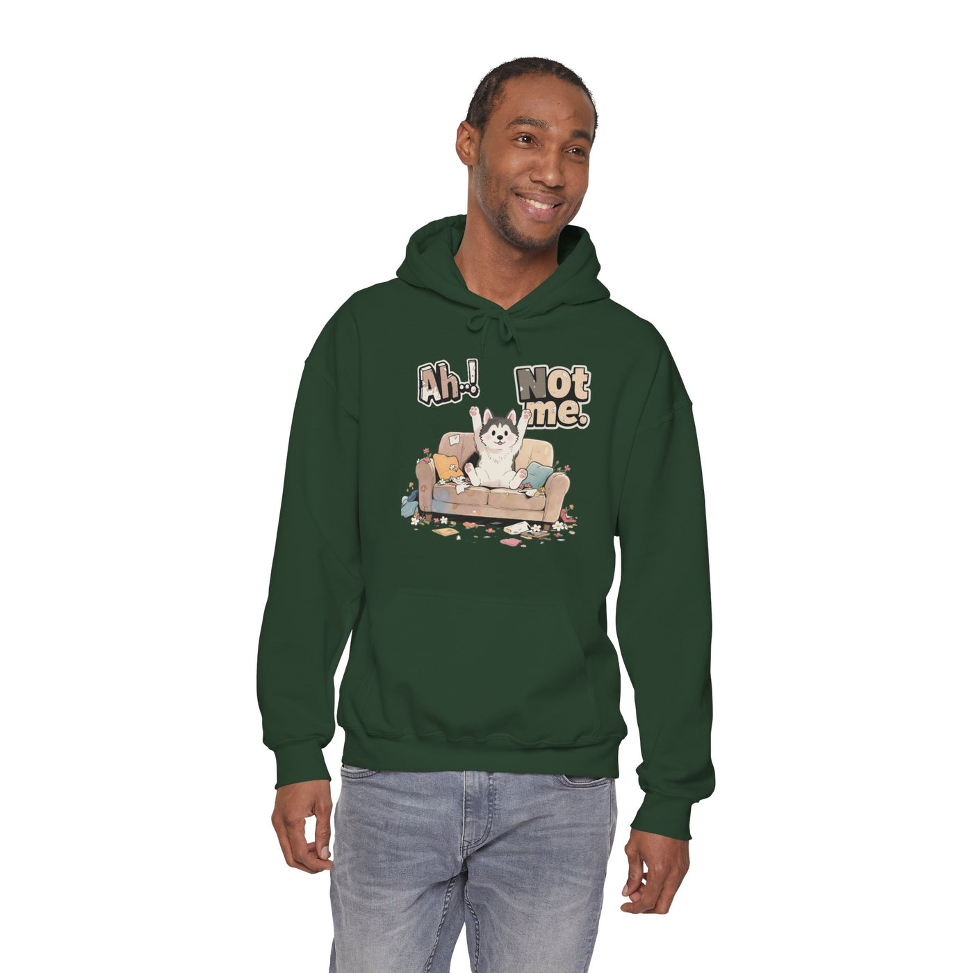 Ah! Not Me. Cute Husky Unisex Pullover Hoodie for Dog Lover