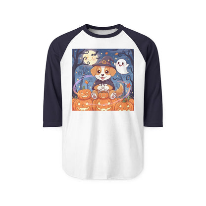 Halloween Cute Puppy Anime Unisex Raglan Shirt style 3