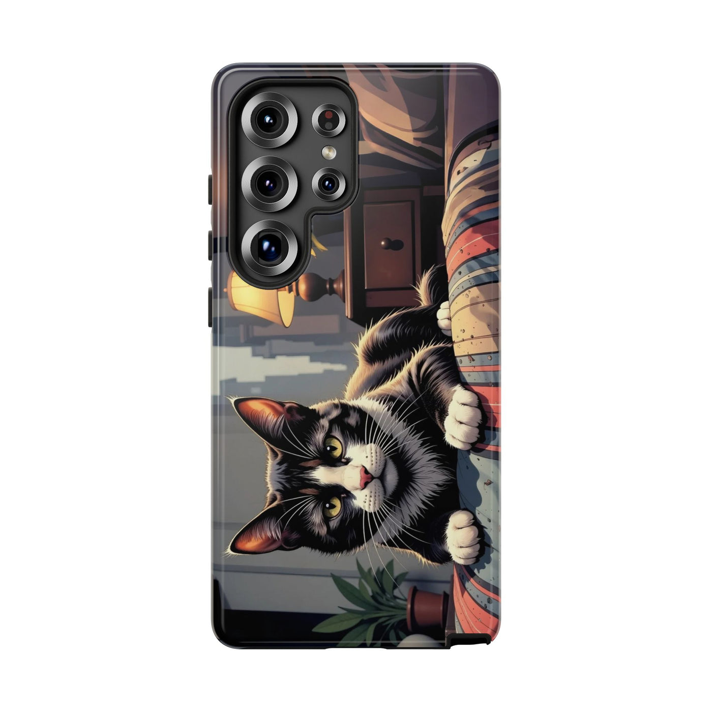 Cat on the bed - Tough Phone Case for Apple iPhone & Samsung Galaxy, Cute Pet Accessories, Gift for Cat Lovers