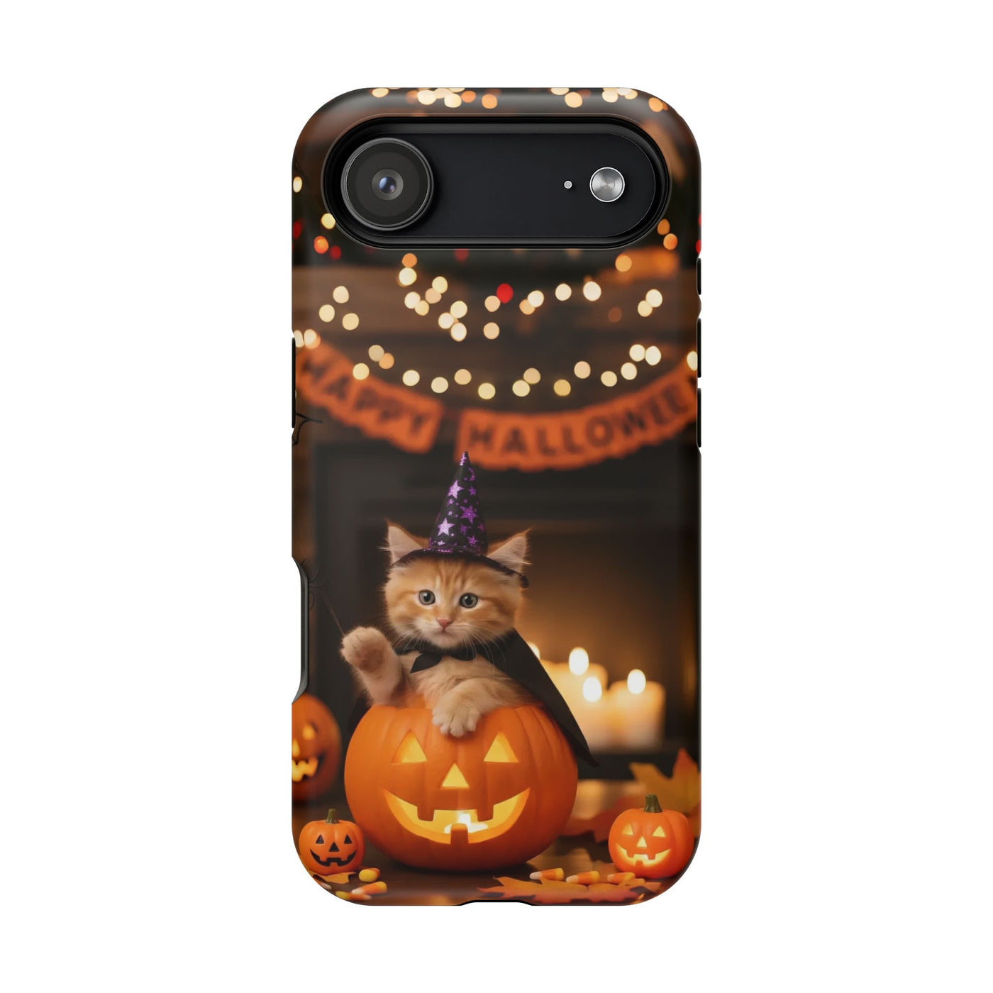 Halloween cute kitten photo style 4 Magnetic Phone Case, Cat Lover Gift, Impact-Resistant iPhone Case, Funny Pet Accessory, Unique Animal Design