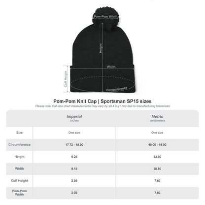 Embroidered Cat Mom Pom-Pom Knit Cap