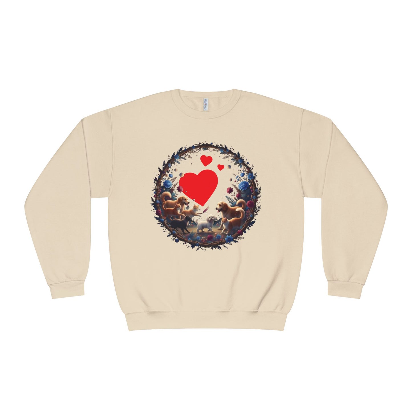 Cats & Dogs Full of Love Unisex NuBlend Crewneck Sweatshirt