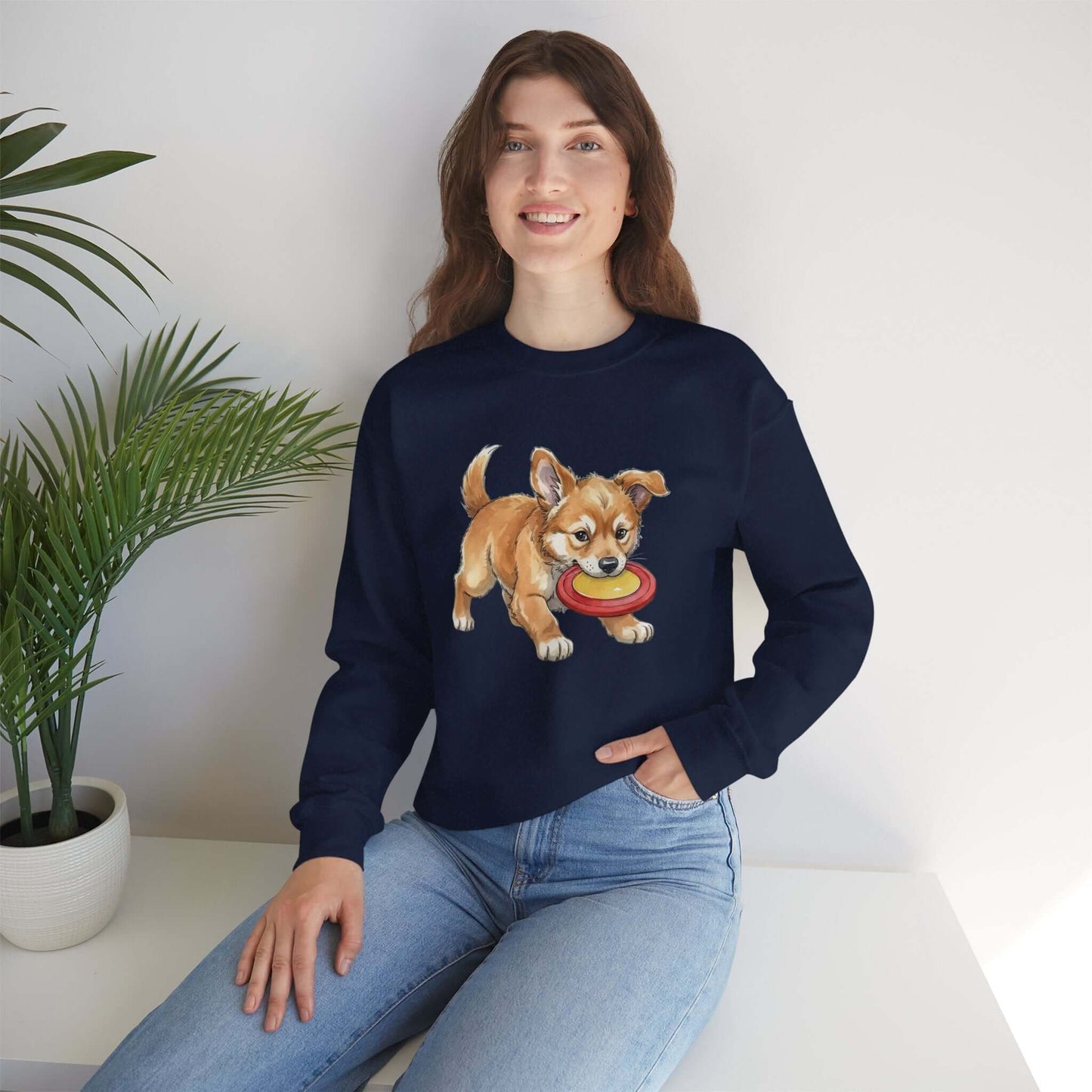 Watercolor Dog painting Unisex Crewneck Sweatshirt style 5