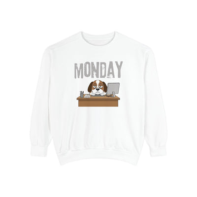 Monday Face Dog Stares Blankly Unisex Crewneck Sweatshirt style 6