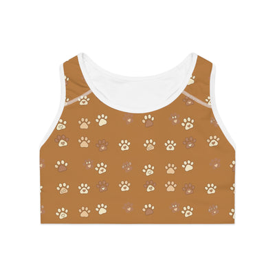 Cat Paw Print style 3 Sports Bra, Pet Lover Activewear, Workout Top, Gym Apparel, Animal Print Fashion, Gifts for Cat Owners, Fitness Gear