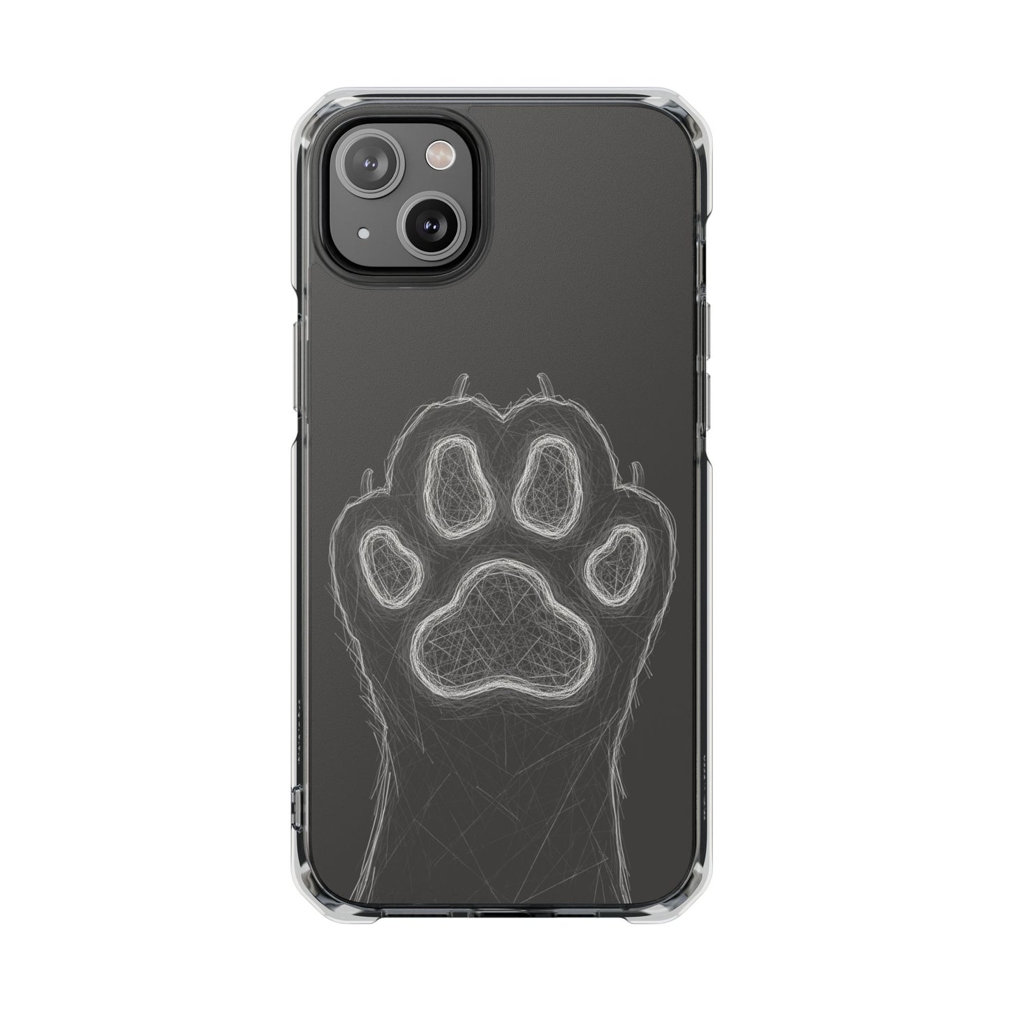 Grey Cat Paw Print Magnetic iPhone Case