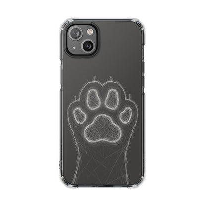 Grey Cat Paw Print Magnetic iPhone Case