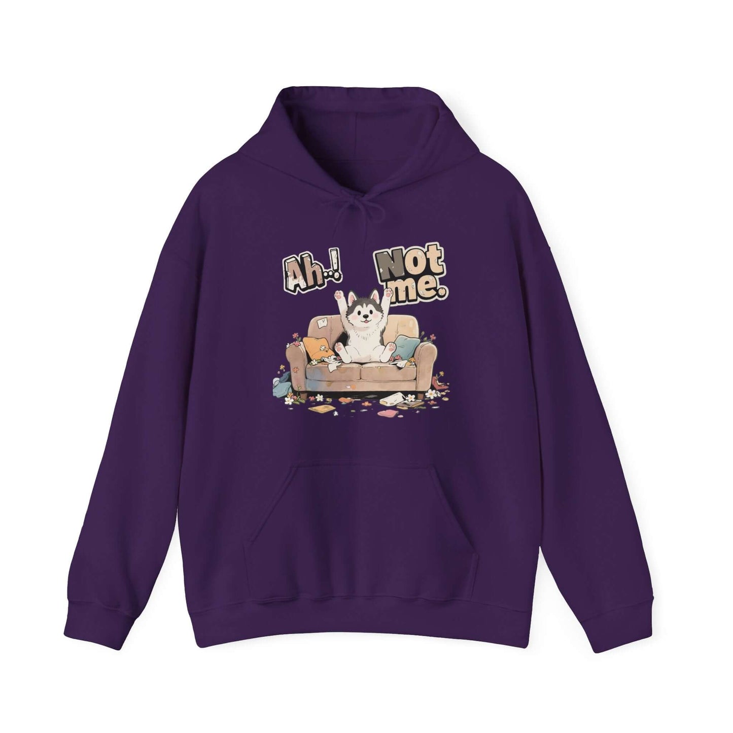 Ah Not Me - Cute Husky Unisex Pullover Hoodie for Dog Lover