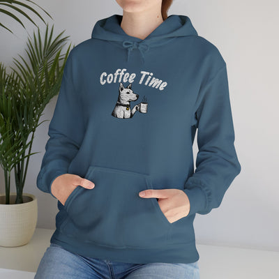 Coffee Time Dog Embroidered style 1 Unisex Pullover Hoodie