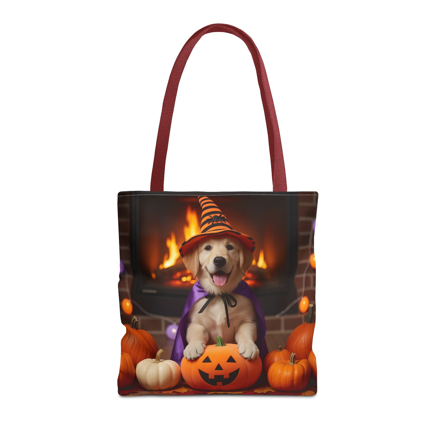 Adorable Halloween Puppy Tote Bag, Dog Lover Bag, Spooky Season Accessories, Pumpkin Patch Shopper, Cute Pet Gift