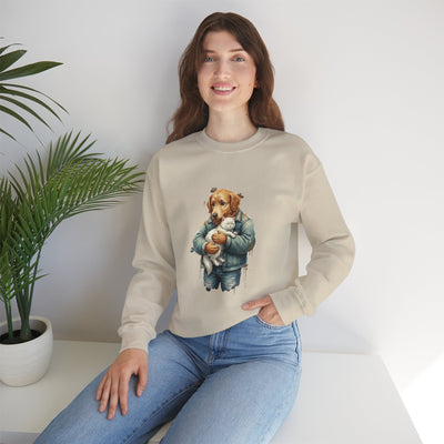 Watercolor painting style 12 Men & Women Cute Cat Pile Crewneck Sweatshirt