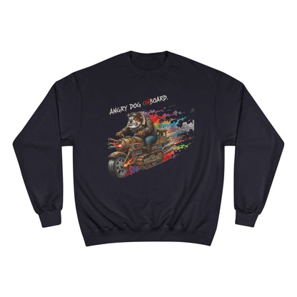 Angry Dog Onboard Graphic Champion Crewneck Sweatshirt style 1
