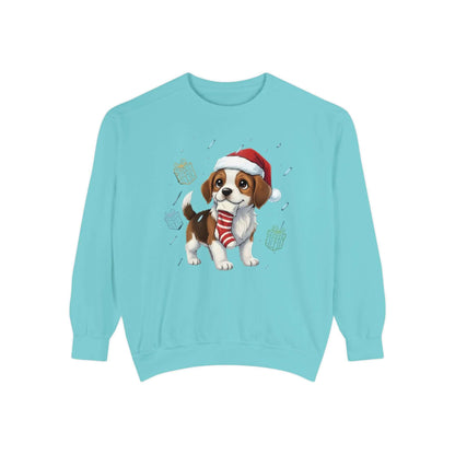 Puppy wait for Christmas presents Unisex Crewneck Sweatshirt style 6