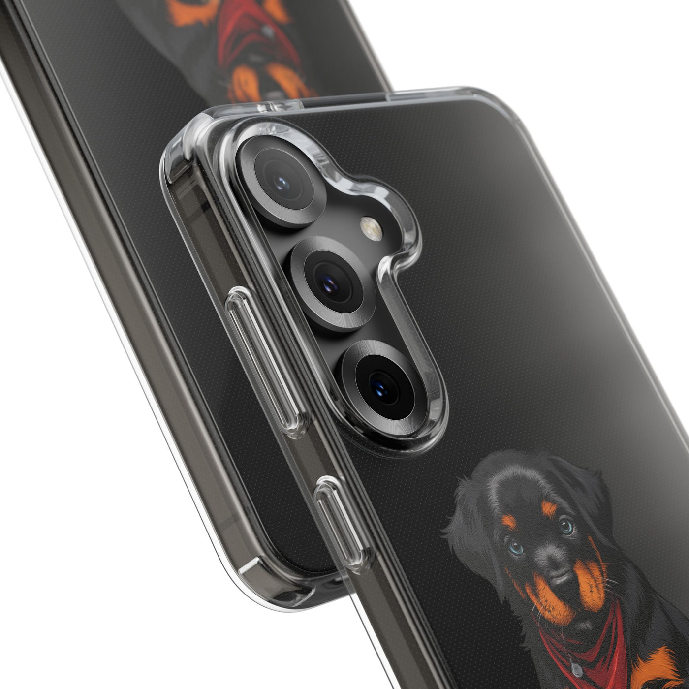 Rottweiler Dog Clear Phone Case, Impact-Resistant Phone Case, Dog Lover Gift, Pet Artwork, Cute Dog Accessory