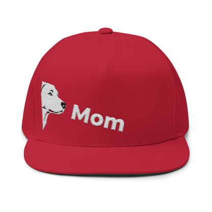 Stylish Embroidered Dog Mom Flat Bill Cap style 4