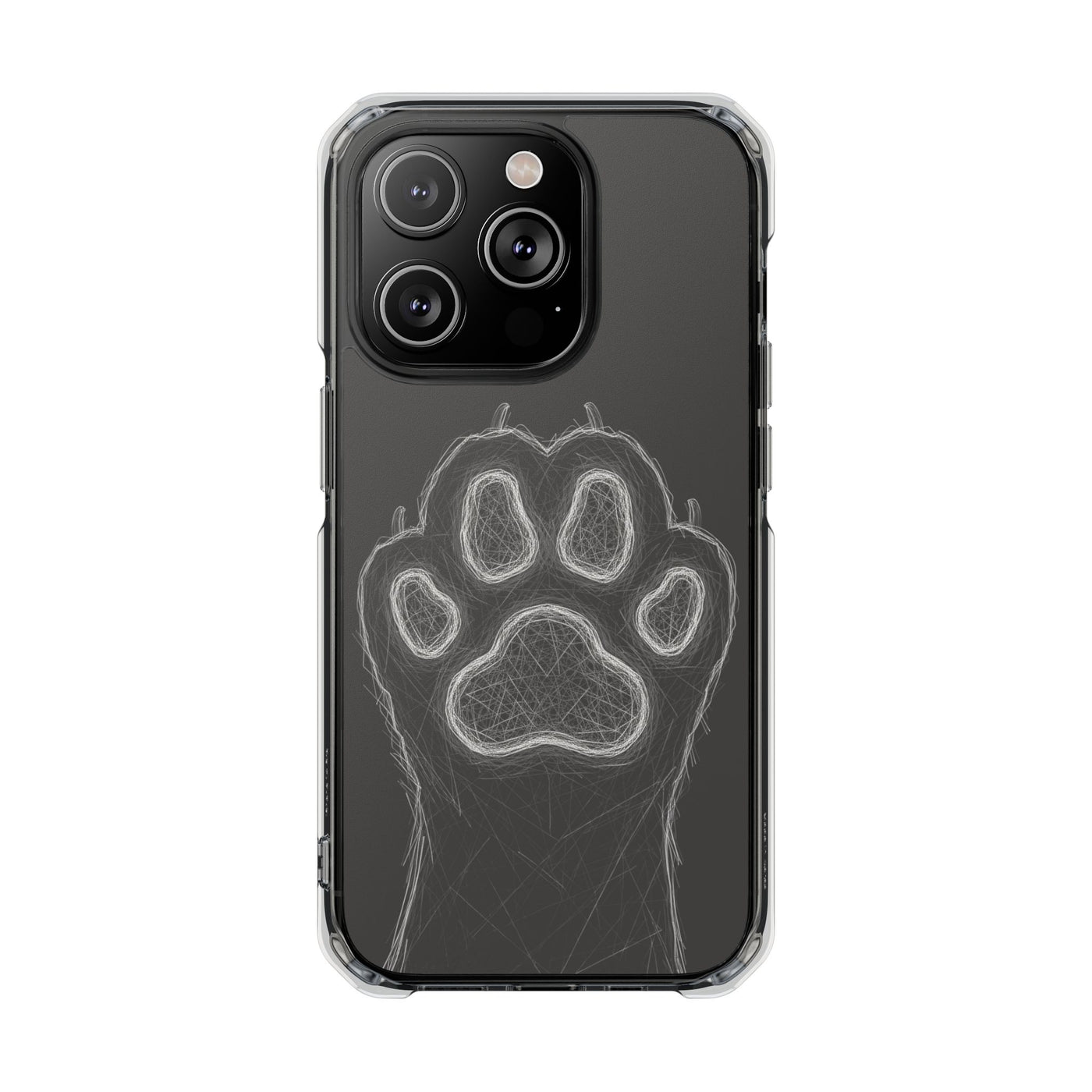 Grey Cat Paw Print Magnetic Case for Pet Lovers