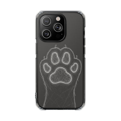 Grey Cat Paw Print Magnetic Case for Pet Lovers