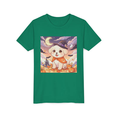Halloween cute puppy anime style 2 Youth Tee, Short Sleeve T-Shirt, Kids Halloween Apparel, Cute Dog Tee, Fall Outfit for Children